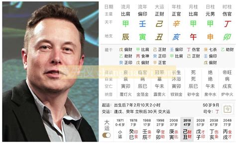 elon musk 八字|马斯克的八字命理玄机